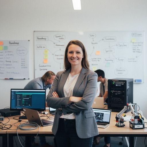 Diagram showing step-by-step workflow automation reducing manual input in a corporate environment.